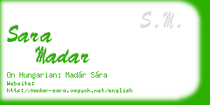 sara madar business card