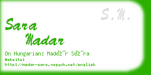 sara madar business card